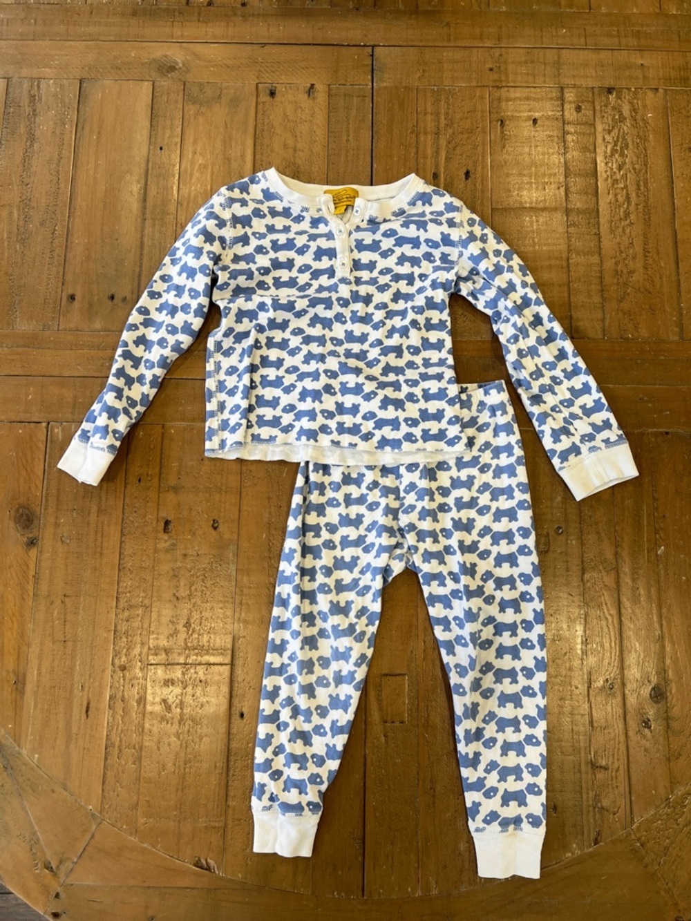 Roberta Roller Rabbit White and Light Blue Abstract dog Print Pajama Set kids 4